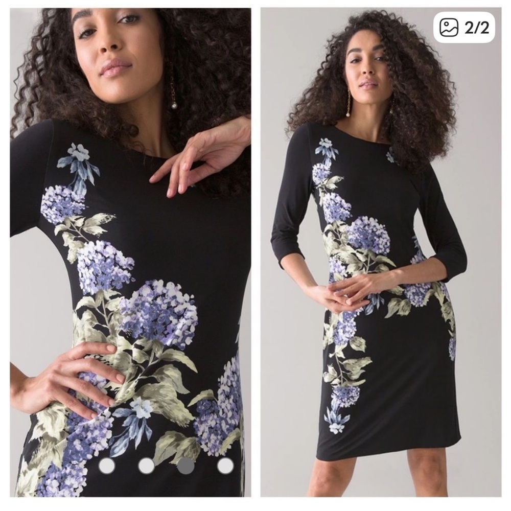 White House Black Market 4-Style, Reversible Floral-Solid Dress